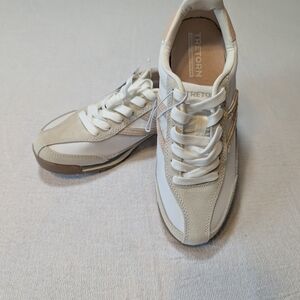 Tretorn White and Tan Athletic Shoes